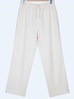 Brandy Melville Cream Wide-Leg Drawstring Trousers